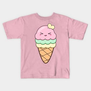 Kawaii Ice Cream Cone Kids T-Shirt